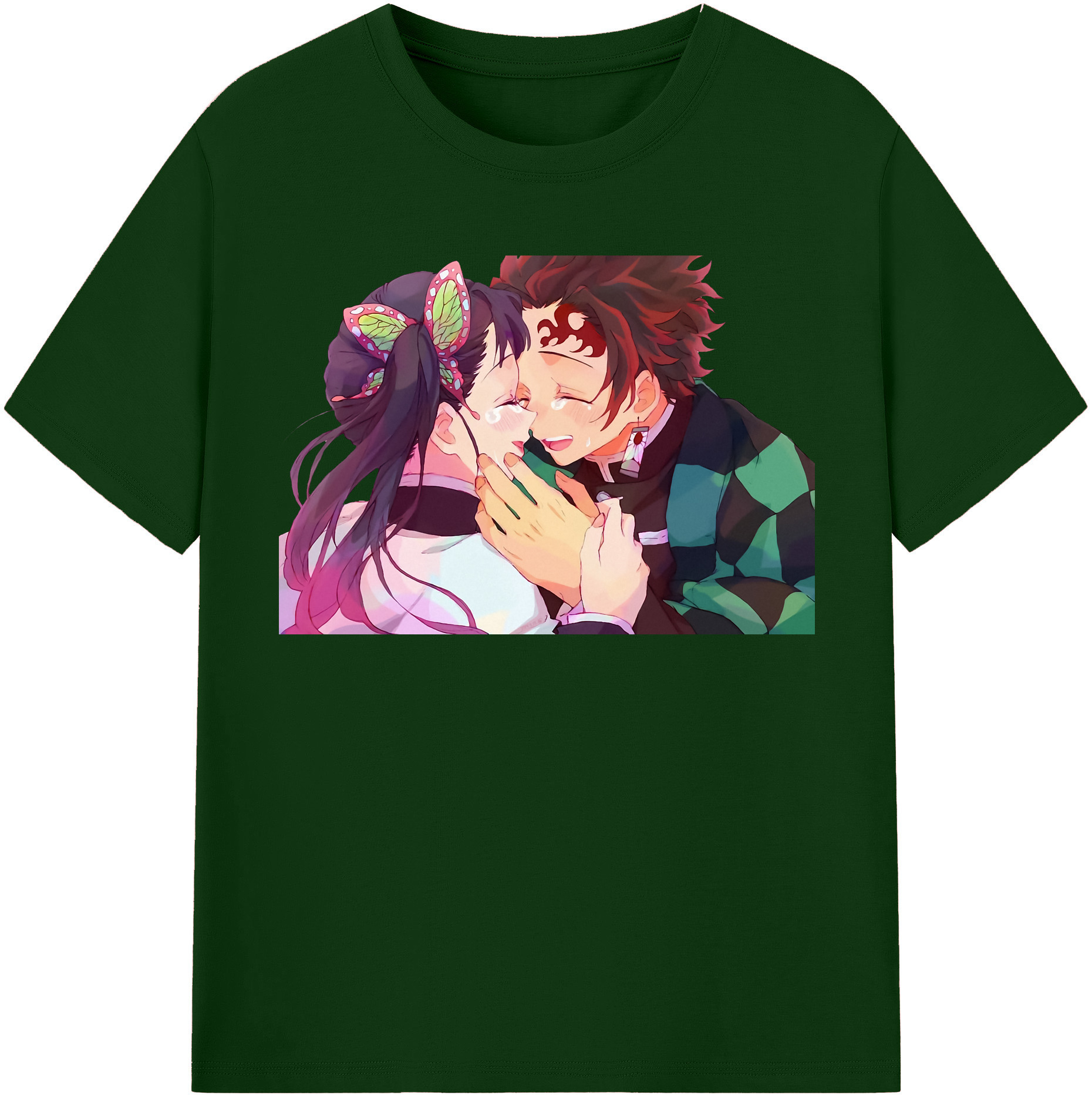 （画像用） 鬼滅の刃 竈門 炭治郎／かまど たんじろう Kamado Tanjirou 綿100％半袖Tシャツ（フロントプリント）